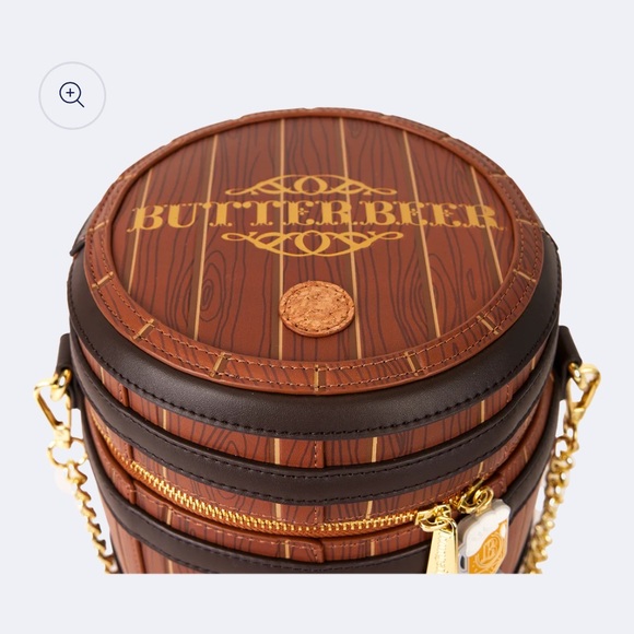 Loungefly Warner Bros Harry Potter ButterBeer Barrel Crossbody Bag Brown NWT‎ - Picture 6 of 11